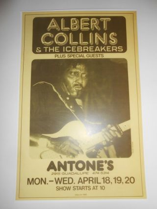 1988 Albert Collins Texas Blues Poster Antone 