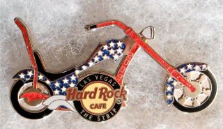 Hard Rock Cafe Las Vegas Red White Blue Patriotic Chopper Motorcycle Pin 50680