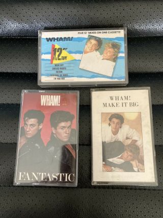 Wham The 12” Tape,  Fantastic & Make It Big Three Cassette Albums George Michael
