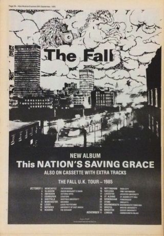 The Fall - Vintage Press Poster Advert - This Nation’s Saving Grace - 1985