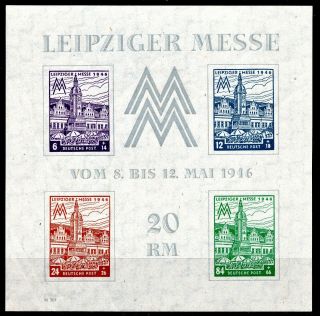Germany - 1946 Leipzigier Messe Sheet - Wmk Falling - Nh - Scan,  Pic