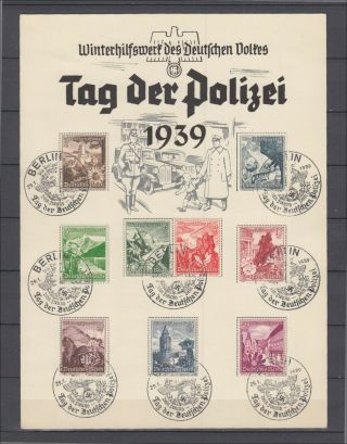 Wwii Third Reich Official Document " Tag Der Polizei 1939 " Fdc