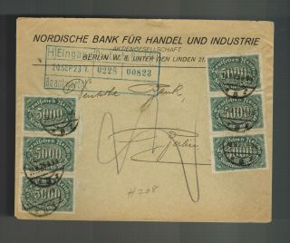 1923 Germany Inflation Cover To Berlin Nordic Bank Deutsche Bank