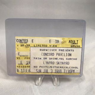 Lynyrd Skynyrd Concord Pavilion Ca Concert Ticket Stub Vintage July 3 1988