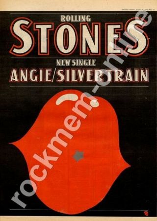 Rolling Stones Angie /silver Train Advert 25/8/73