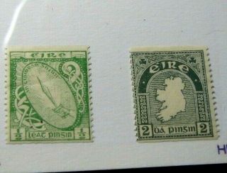 Ireland Stamp Scott 91,  92 Sword Of Light And Map 1934 Mh H54