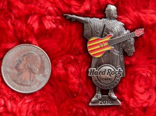 Hard Rock Cafe Pin Barcelona 3d Christopher Columbus Statue Flag Guitar Hat Logo