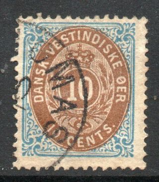 Danish West Indies: 1873 Numerals 10c.  Inv.  Frame Sg 23a