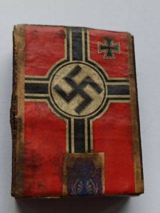NAZI GERMANY MATCHBOX WITH A GENERAL,  IRSS,  SWASTIKA AND THE WEHRMACHT CROSS 2