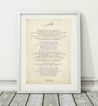 192 John Legend - All Of Me (v.  2) - Song Lyric Art Poster Print - Sizes A4 A3