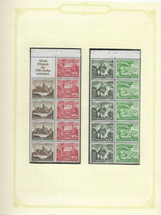 Germany 3rd Reich Important Coll Booklet Panes Se - Tenants,  Mc €400,  8 Pages (r20)