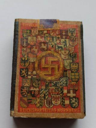 Nazi Germany Matchbox With Swastika,  Flags And A Sign,  Collectible