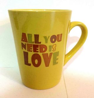 The Beatles All You Need Is Love Yellow Mug Marks & Spencer Rare