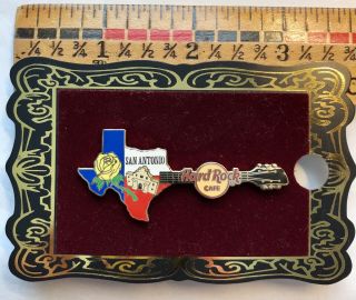 San Antonio Tx Hard Rock Cafe Flag Guitar Pin Collectible Carded Rock
