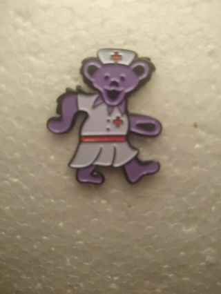 Grateful Dead Dancing Bear Nurse Hat Pin Purple