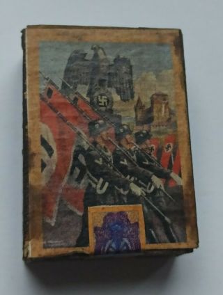 Nazi Germany Matchbox With Officers Holding Flags,  Nazi Eagle