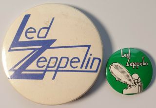 Led Zeppelin Vintage Button Badges Blue Rock Folk Heavy Metal Jimmy Page Pins