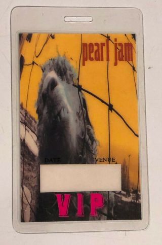 Pearl Jam 1993 Vs Tour Laminated Vip Backstage Pass
