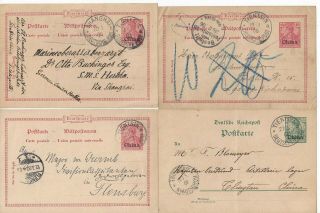German Offices In China - 7 Postal Cards And 3 Double Cards - And