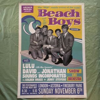Cool Beach Boys Poster - - London Concert 1966 - - Vintage Graphics Design - - 23x33 - -
