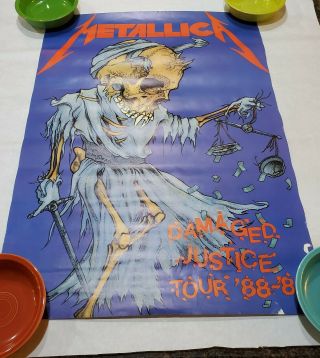 Vintage 1988 - 1989 Metallica Justice Tour Poster.