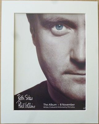 Phil Collins Both Sides 1993 Music Press Poster Type Advert In Mount