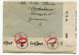 Germany 1942 WWII Dual Censor Cover to POW / Internment Camp - Jamaica BWI 2