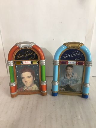 2 - Elvis Presley Jukebox Ornaments Blue Suede Shoes,  I’ll Be Home For Christmas