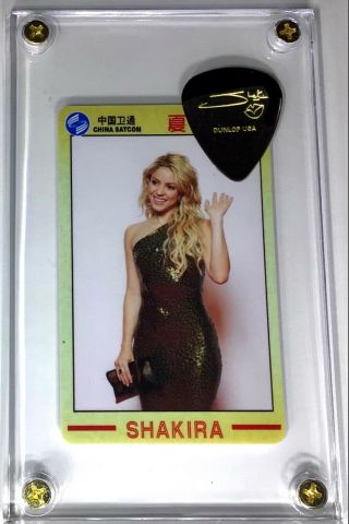 Rare Shakira Phone Card,  2002 - 03 Tour Of The Mongoose Guitar Pick Display