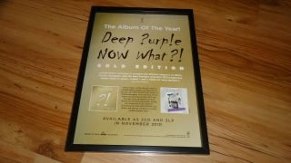 Deep Purple Now What - Framed Press Release Promo Advert