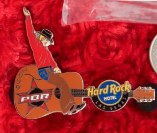 Hard Rock Cafe Pin Las Vegas Pbr Beer Rodeo Cowboy Bull Rider Hat Lapel Mechanic