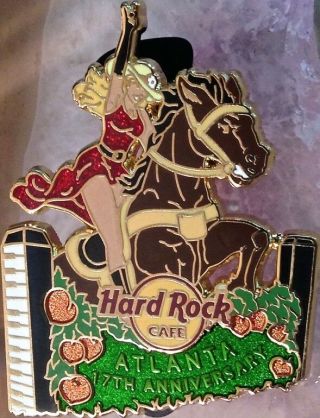Hard Rock Cafe Atlanta 2009 17th Anniversary Pin Sexy Girl Horse - Hrc 51818