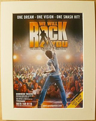 Queen We Will Rock You The Musical 2004 Music Press Poster Type Advert In Mount