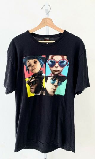 Gorillaz Humanz Tour 2017 Concert T - Shirt Graphic Tee Short Sleeve Black Xl