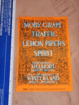 1968 Moby Grape Fillmore Concert Postcard Handbill Bg - 112,  Lee Conklin Art