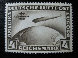 Deutsches Reich Mi.  439 Scarce South America Zeppelin Stamp Cv $400.  00