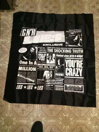 Vintage 80s 90s Guns N And Roses Lies Tapestry Flag Wall Hanging Banner Poster