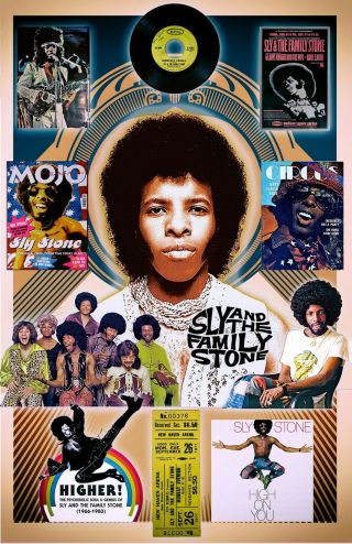 Sly Stone Tribute Poster - 11x17 " - Vivid Colors