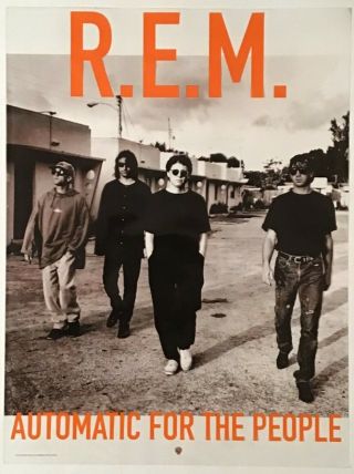 R.  E.  M.  1992 Window Cling Promo Poster Automatic For The People Rem Plastic