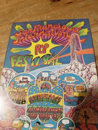 Vintage 1968 San Francisco International Pop Festival Handbill Post Card 2