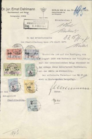 Germany Nazi Era Document Court Revenues Up To 50 Rm 1939 Fiscal