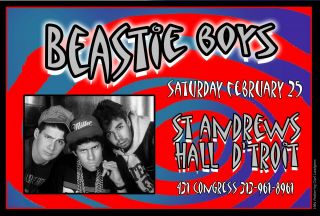 Beastie Boys Detroit Concert Poster 1984 By Artist Carl Lundgren