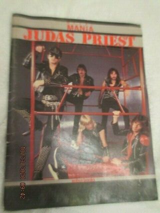 Judas Priest Metal Mania Robus Books 1984 With Poster Meadowlands Program Card