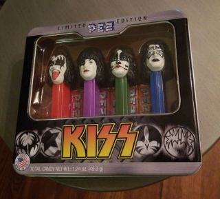 Kiss Limited Edition Pez Tin Ace Frehley Gene Simmons Paul Stanley Peter Criss