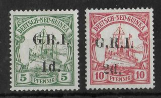 German Guinea British Occupation 1914 - 1915 Lh Set Of 2 Unchecked