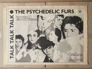 Psychedelic Furs Talk Talk Talk Poster Sized Music Press Advert From 19