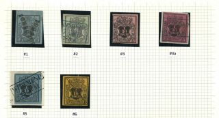 German States - Hannover Scott 1,  2,  3,  3a,  5,  6