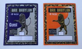 2 Rolling Stones Bridges To Babylon World Tour 1997 - 98 Vip Guest Babylon Pass Aa
