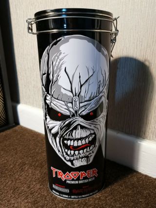 Iron Maiden Trooper Beer Collectors Eddie Face Tin Can & Pint Glass