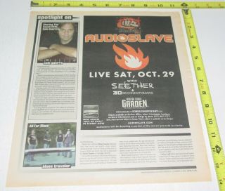 Audioslave Seether Concert Ad Advert 2005 Tour Madison Garden Nyc Nu Metal 2